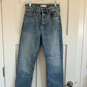 Zara Denim Straight, High Rise, worn once, Size 4